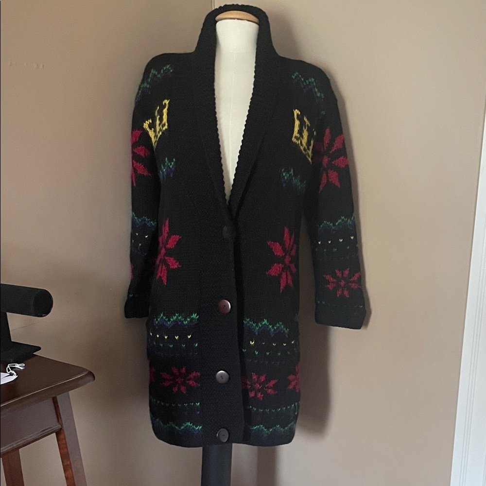 Ian Ross Vintage Wool Shetland & Mohair long cardigan